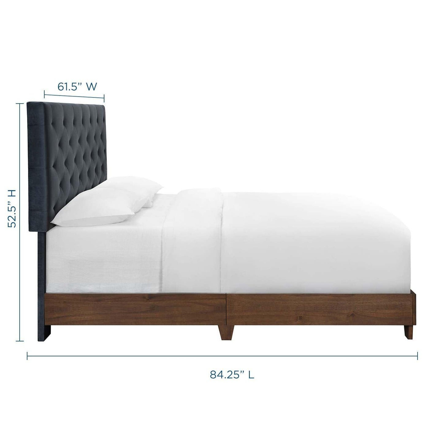 Modway Rhiannon Diamond Tufted Upholstered Performance Velvet Queen Bed FredCo