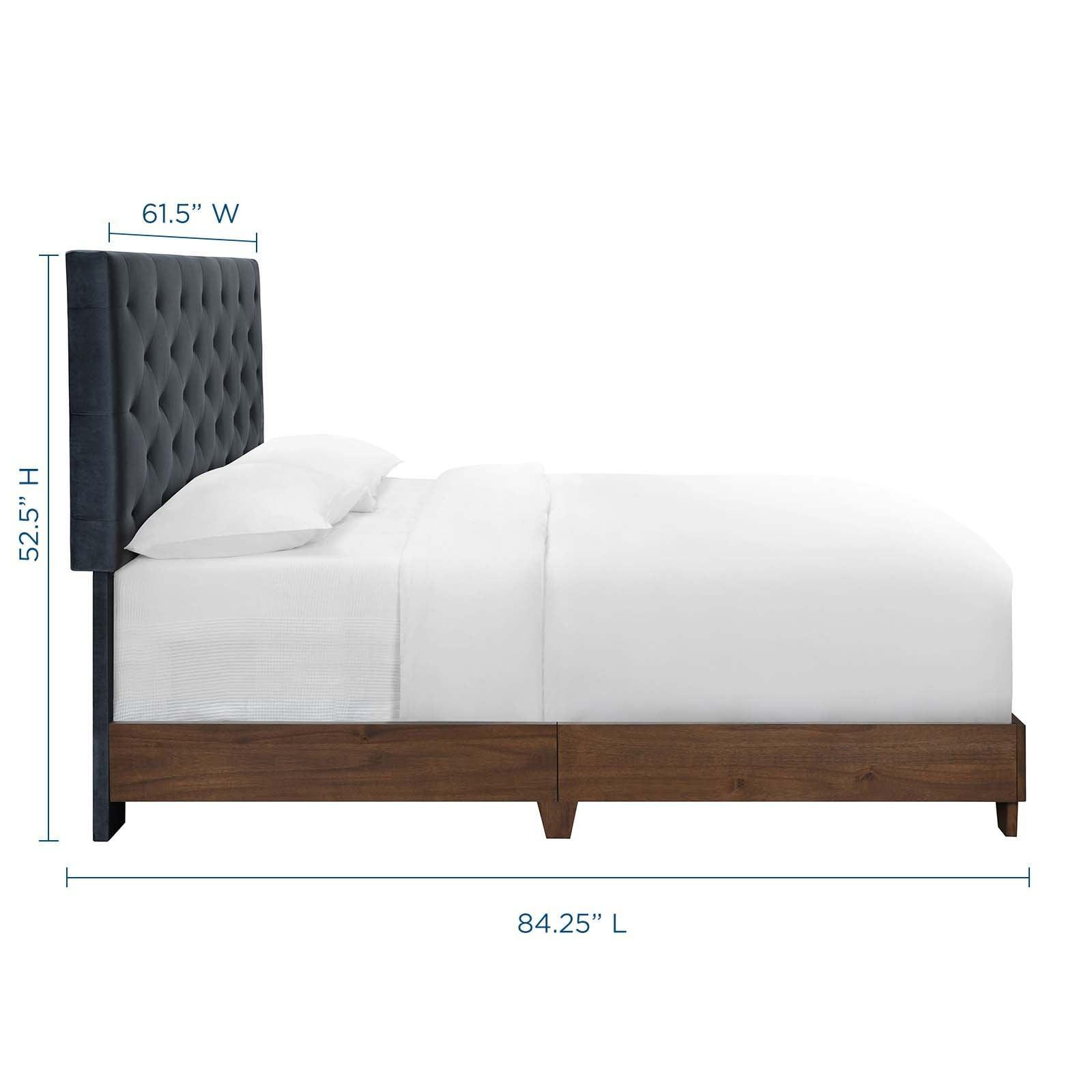 Modway Rhiannon Diamond Tufted Upholstered Performance Velvet Queen Bed FredCo