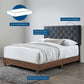 Modway Rhiannon Diamond Tufted Upholstered Performance Velvet Queen Bed FredCo