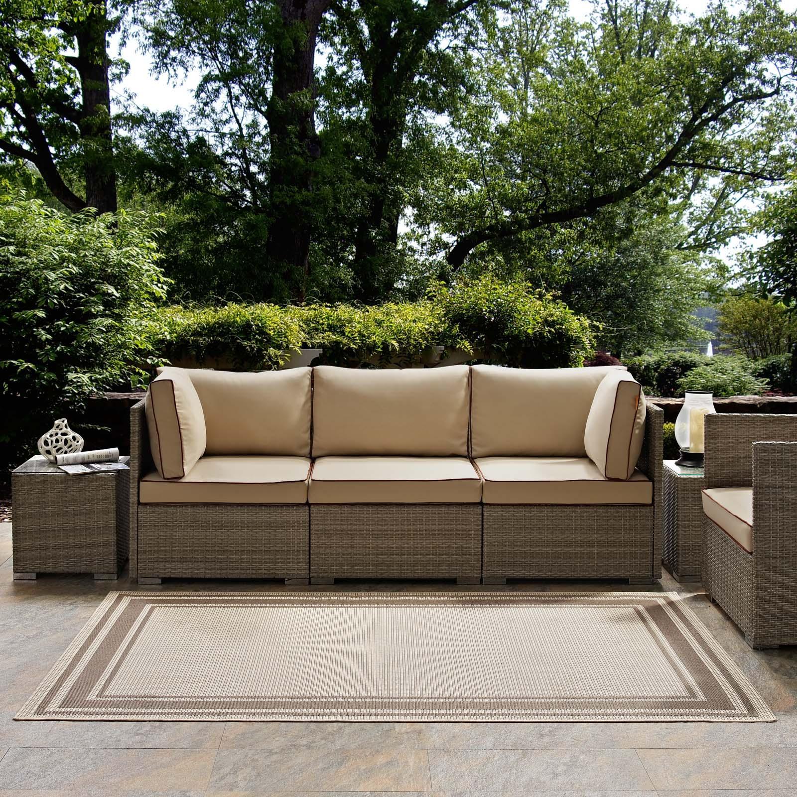 Modway Rim Solid Border Indoor and Outdoor Area Rug FredCo