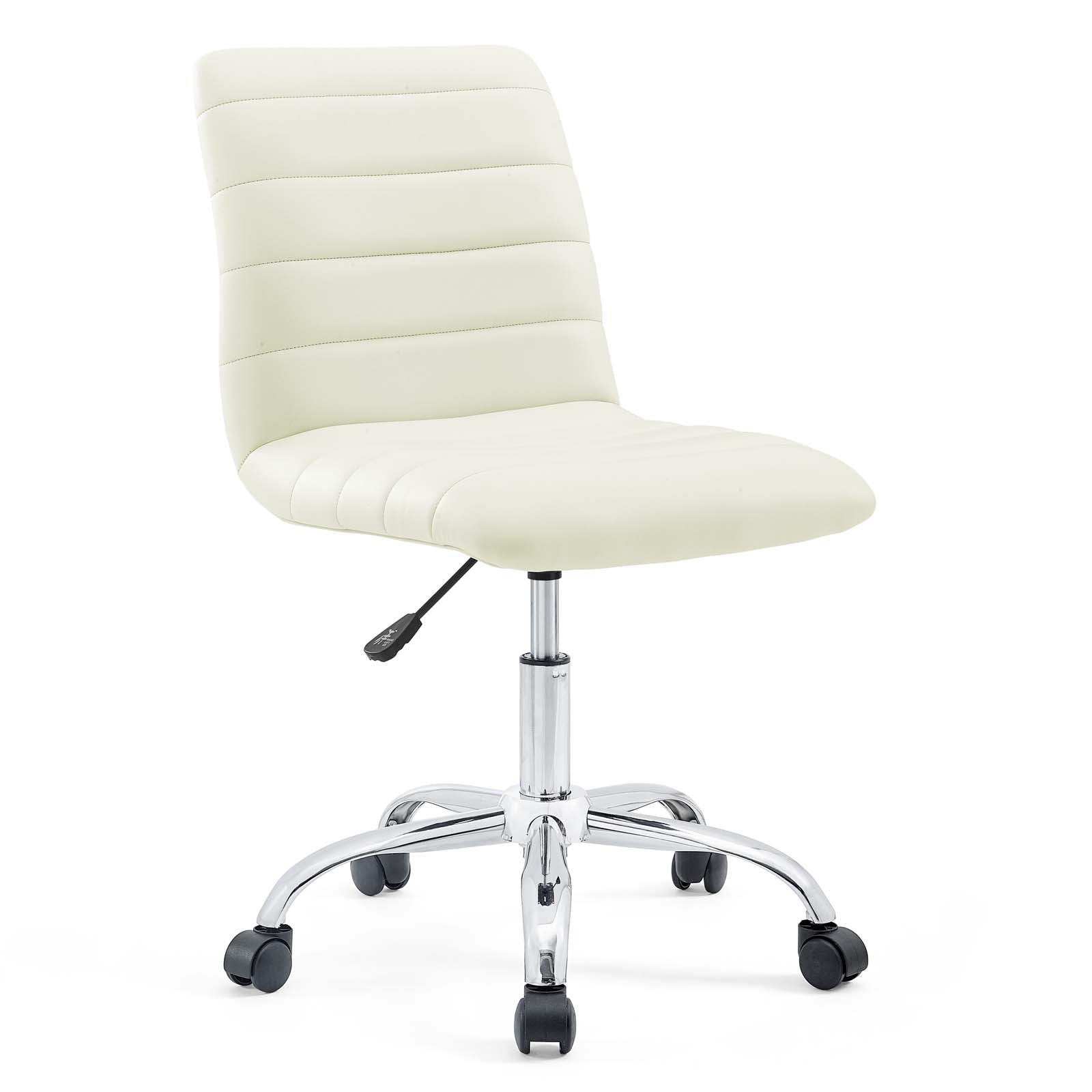 Modway Ripple Armless Mid Back Vinyl Office Chair FredCo