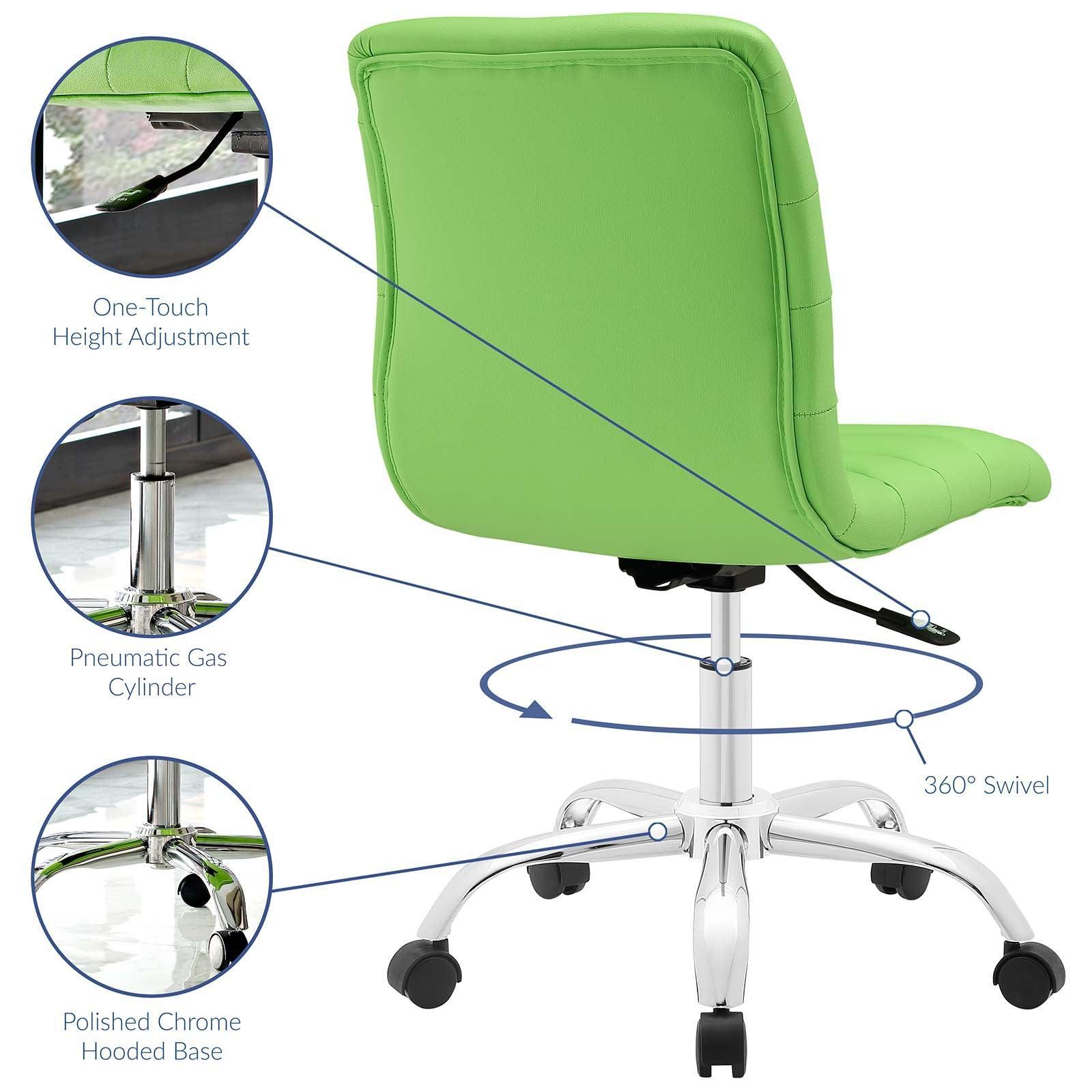 Modway Ripple Armless Mid Back Vinyl Office Chair FredCo