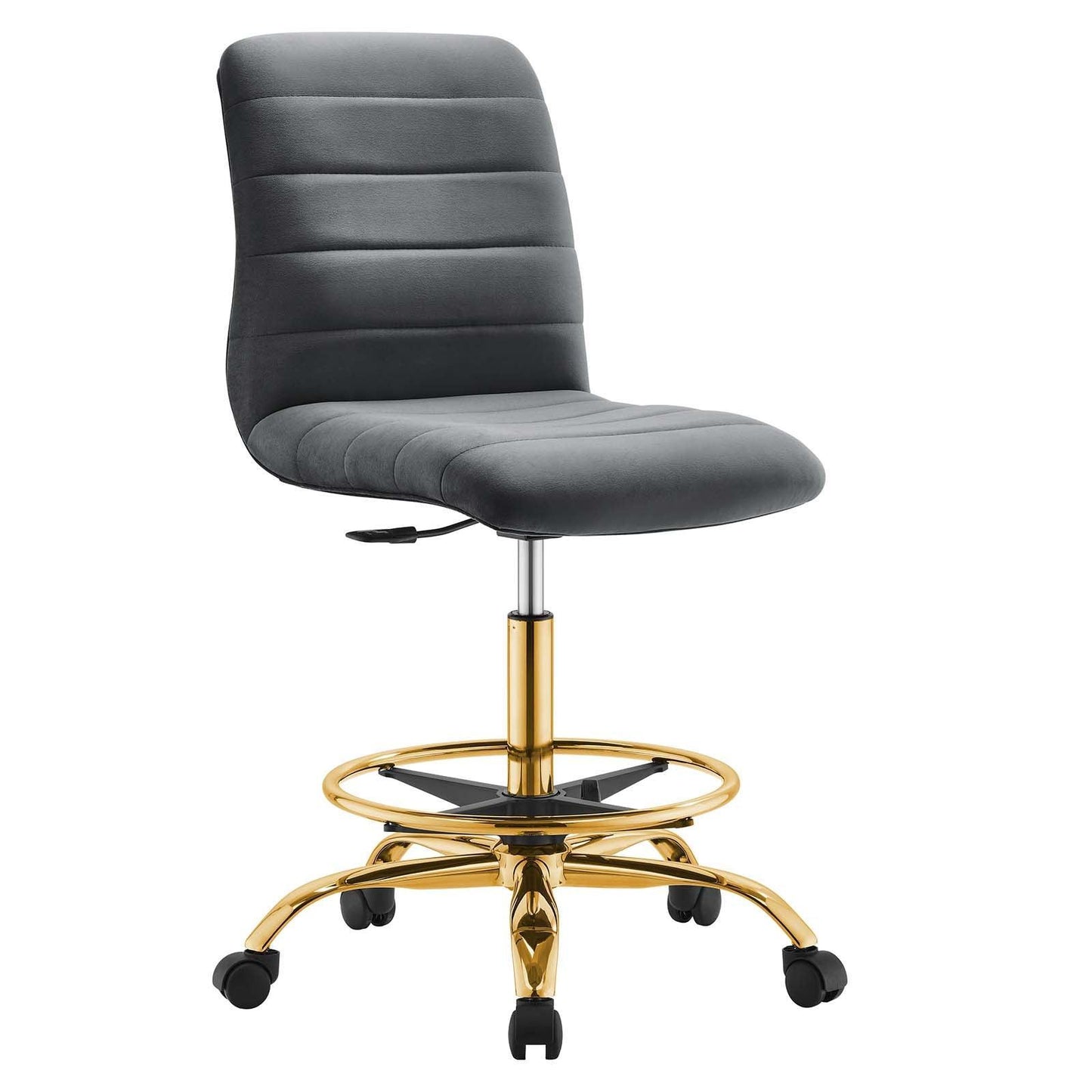 Modway Ripple Armless Performance Velvet Drafting Chair FredCo