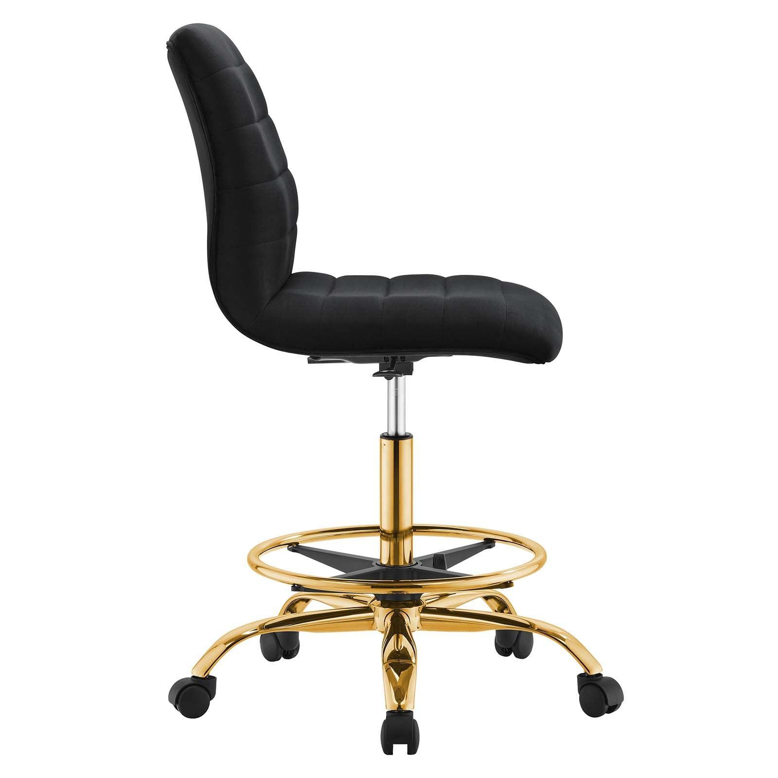Modway Ripple Armless Performance Velvet Drafting Chair FredCo