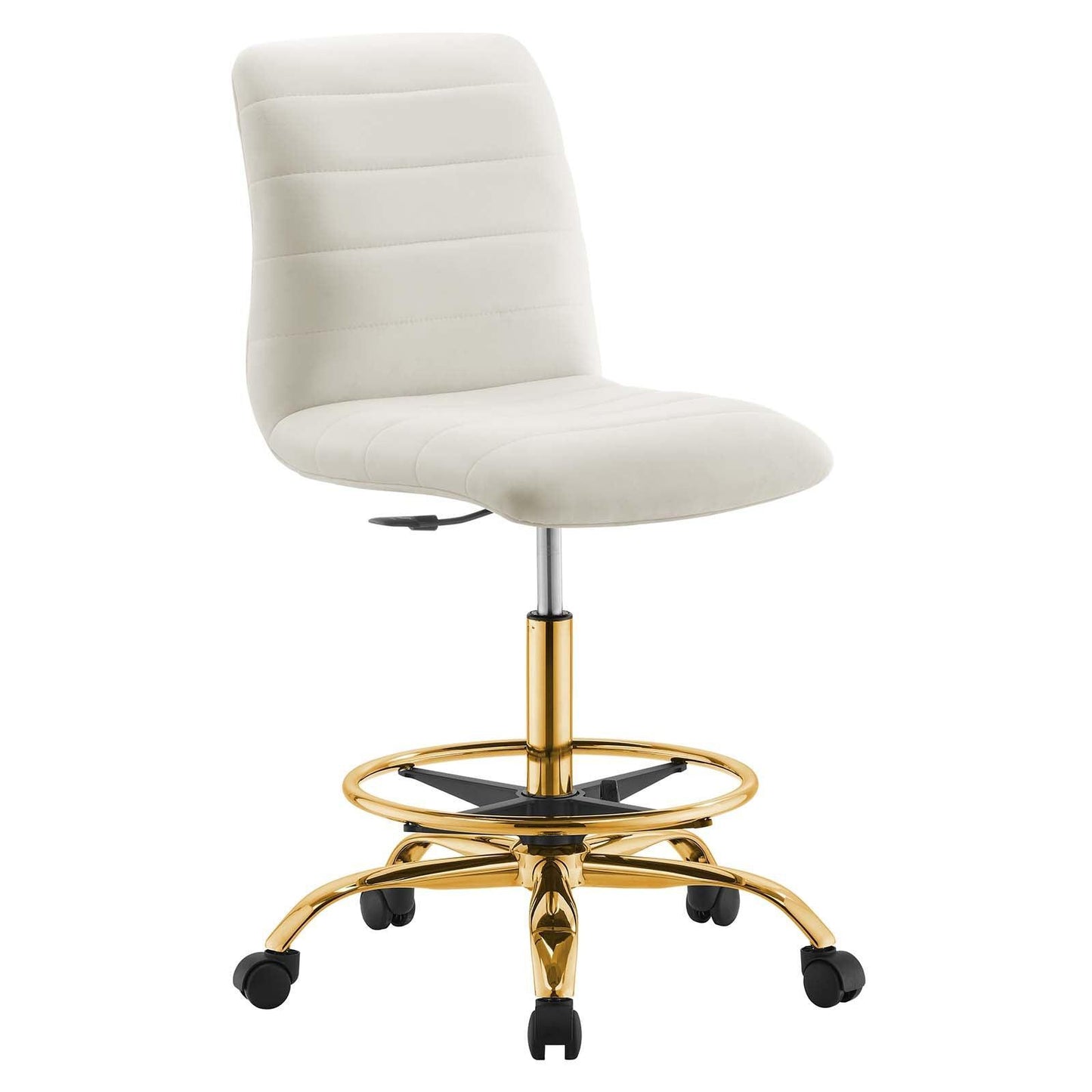 Modway Ripple Armless Performance Velvet Drafting Chair FredCo