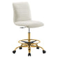 Modway Ripple Armless Performance Velvet Drafting Chair FredCo