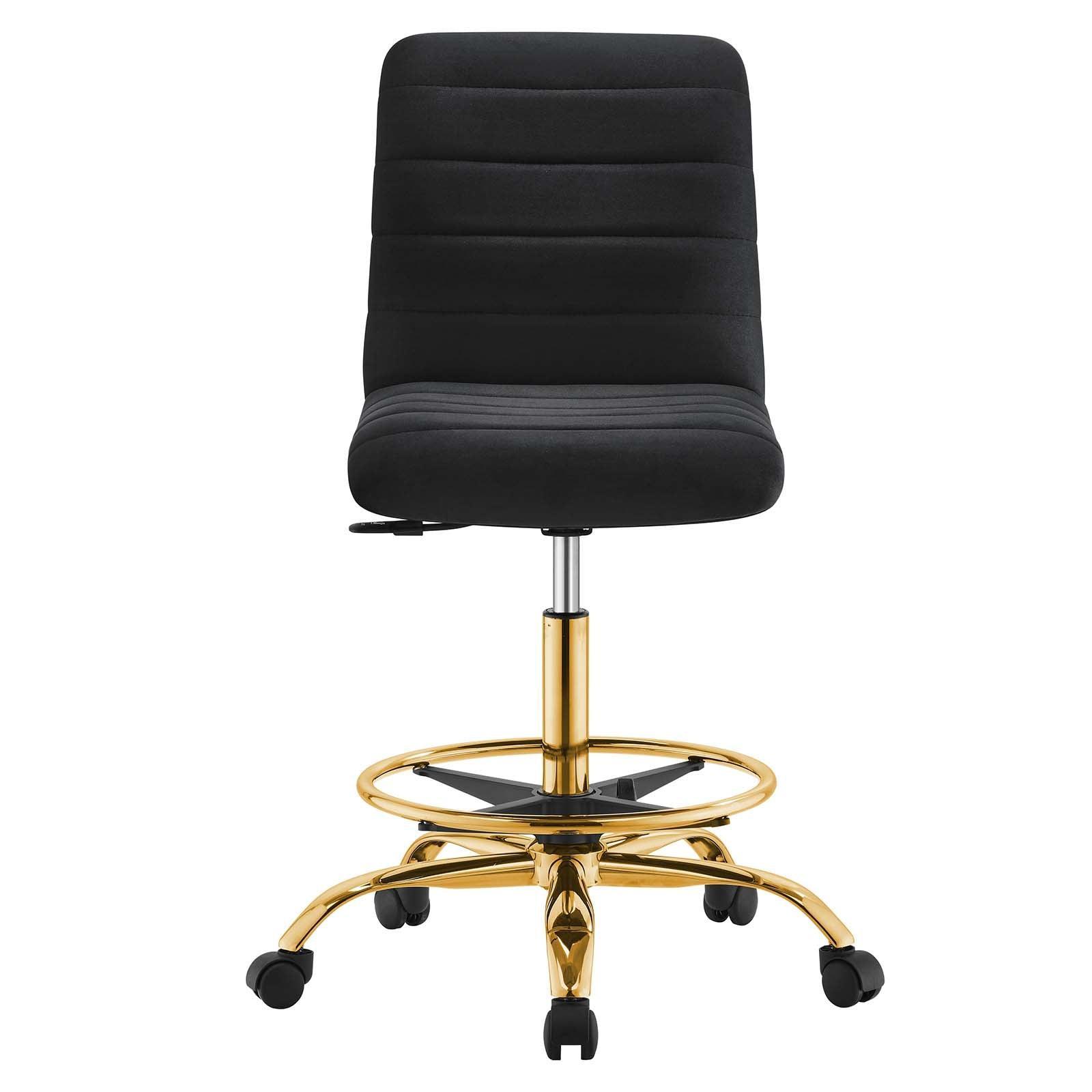 Modway Ripple Armless Performance Velvet Drafting Chair FredCo