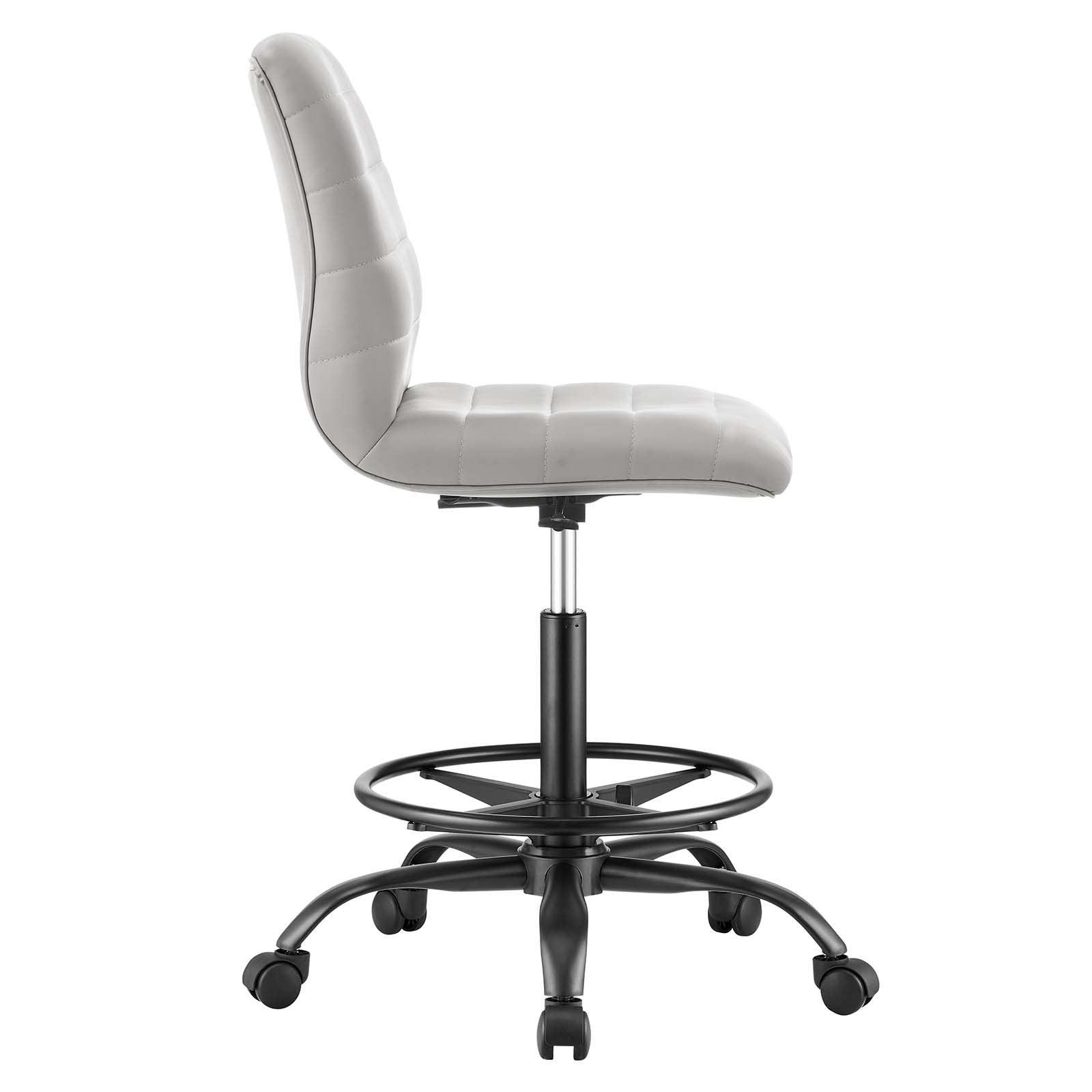 Modway Ripple Armless Vegan Leather Drafting Chair FredCo