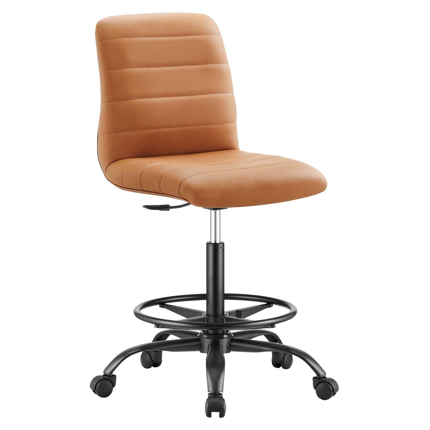Modway Ripple Armless Vegan Leather Drafting Chair FredCo