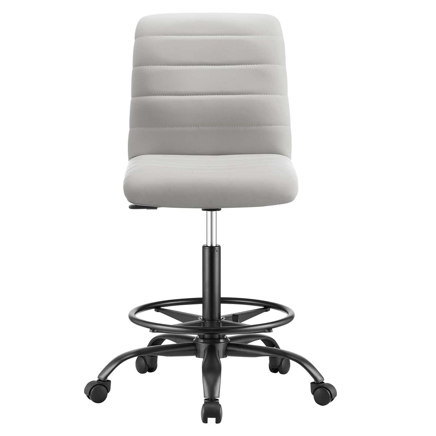 Modway Ripple Armless Vegan Leather Drafting Chair FredCo
