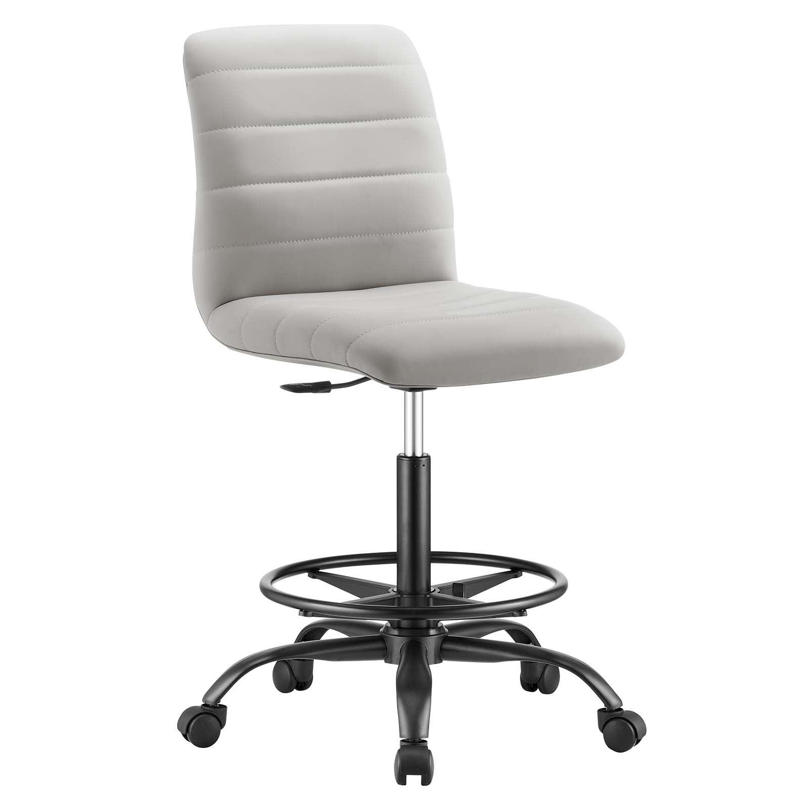 Modway Ripple Armless Vegan Leather Drafting Chair FredCo