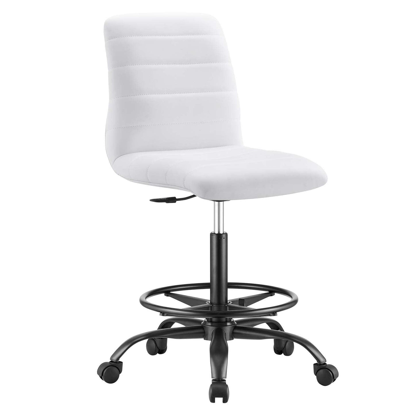 Modway Ripple Armless Vegan Leather Drafting Chair FredCo