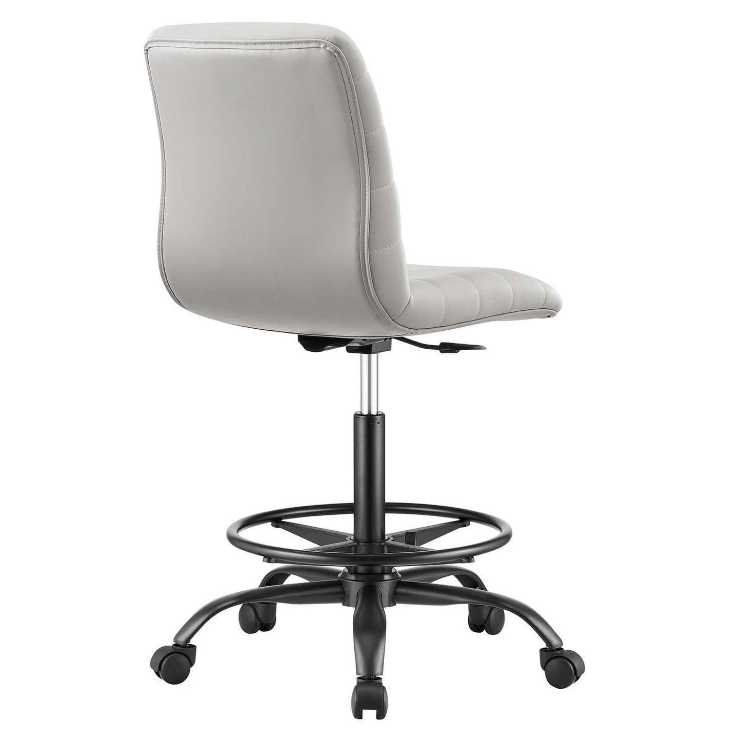 Modway Ripple Armless Vegan Leather Drafting Chair FredCo