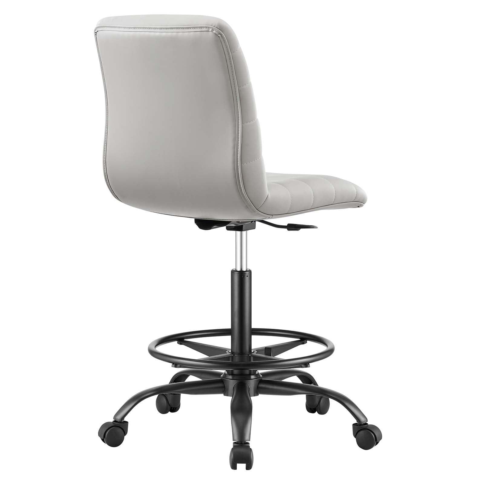 Modway Ripple Armless Vegan Leather Drafting Chair FredCo
