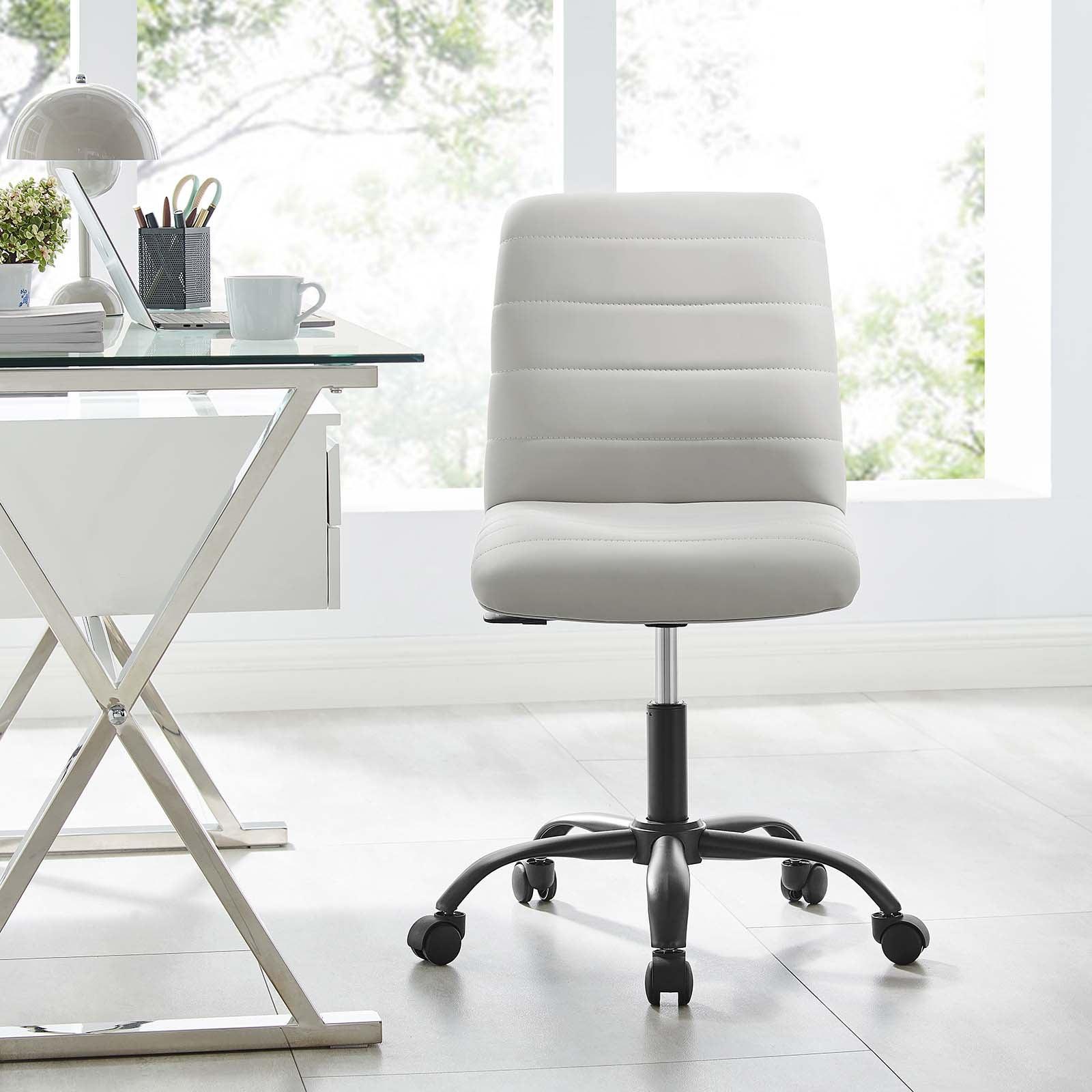 Modway Ripple Armless Vegan Leather Office Chair FredCo