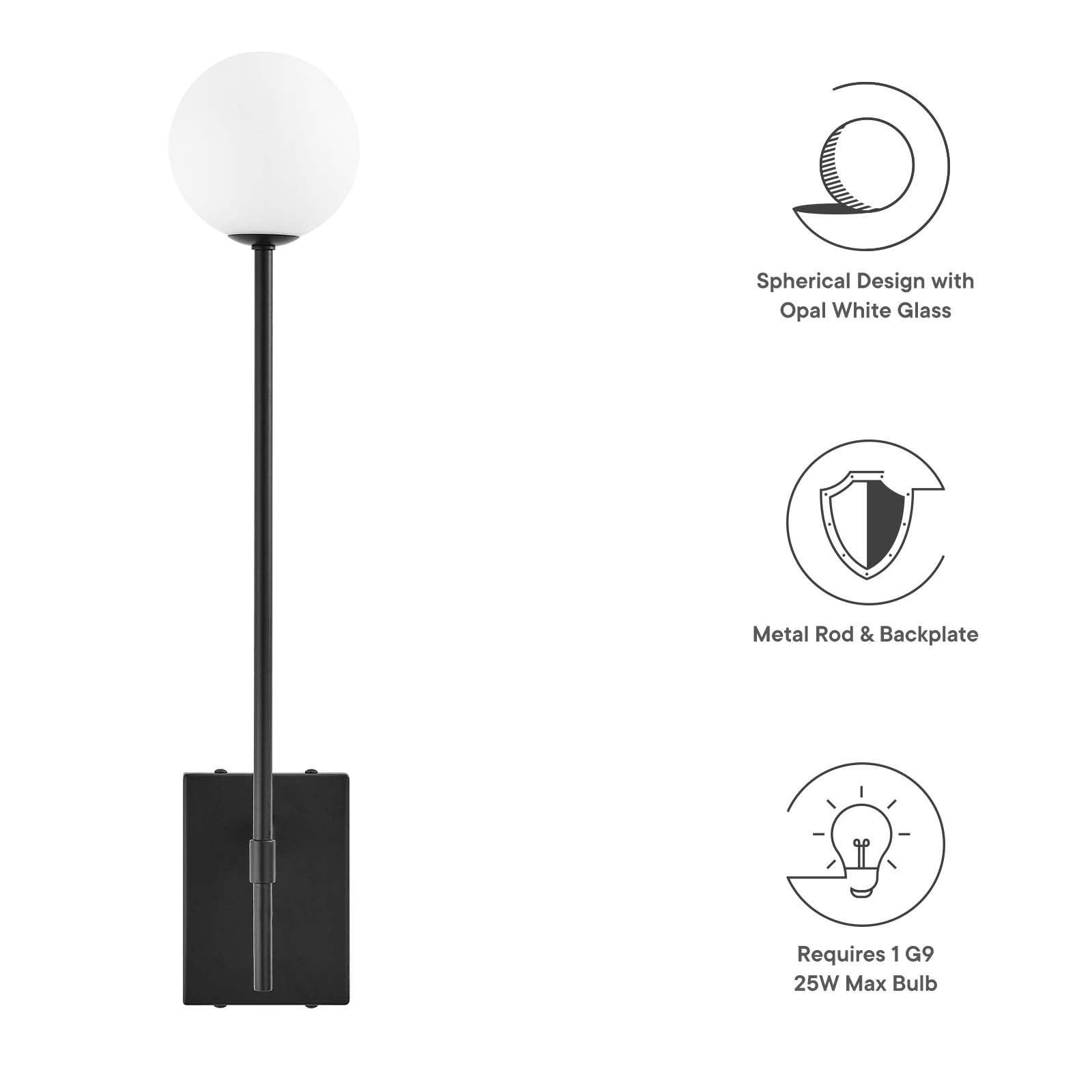 Modway Riva White Globe Wall Sconce FredCo
