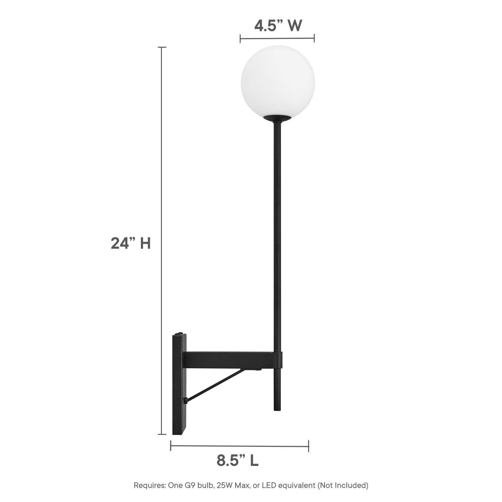 Modway Riva White Globe Wall Sconce FredCo