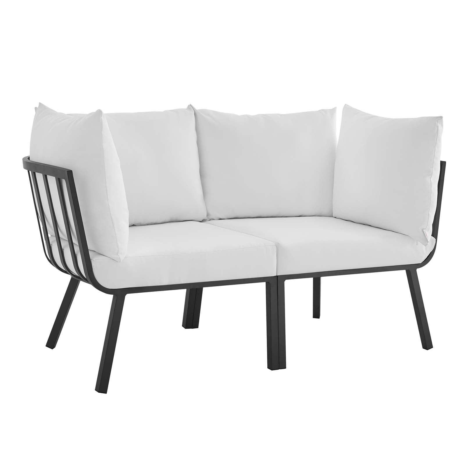 Modway Riverside 2 Piece Outdoor Patio Aluminum Sectional Sofa Set FredCo