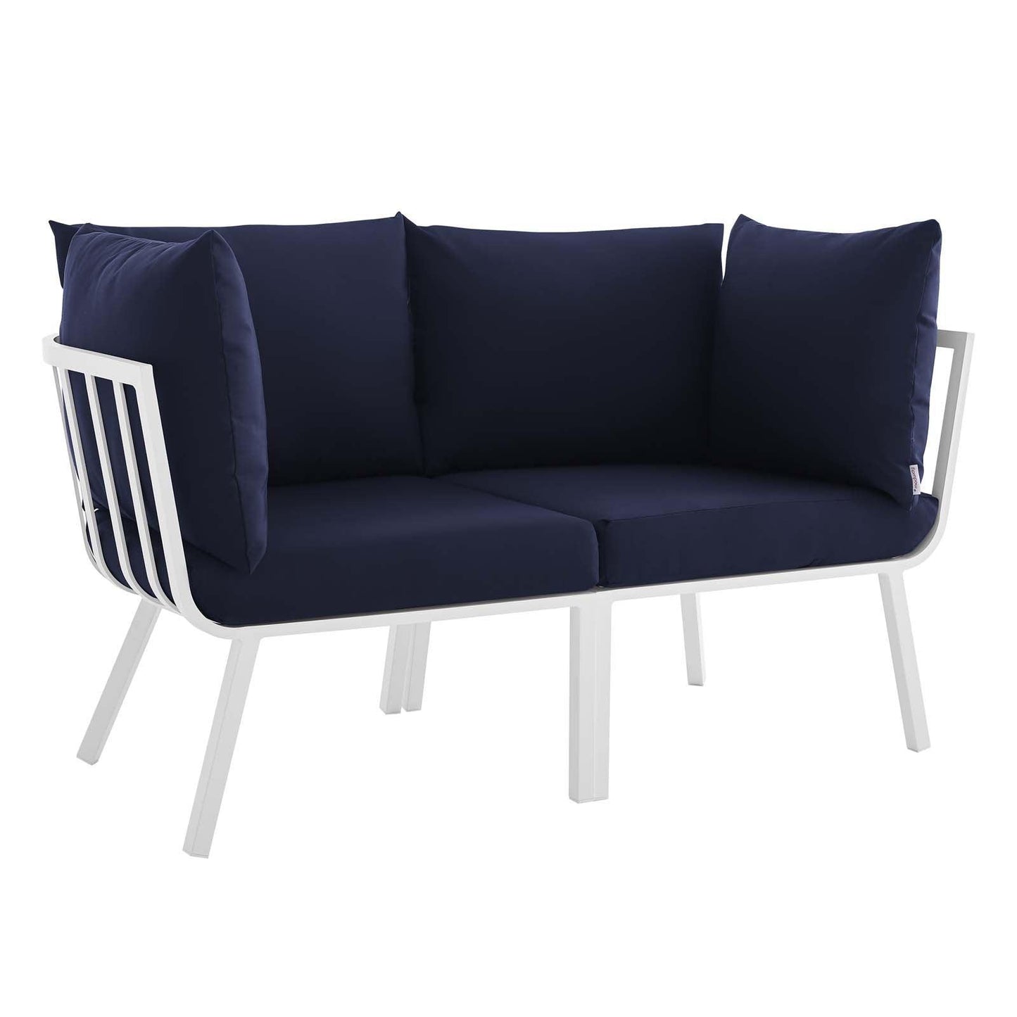 Modway Riverside 2 Piece Outdoor Patio Aluminum Sectional Sofa Set FredCo