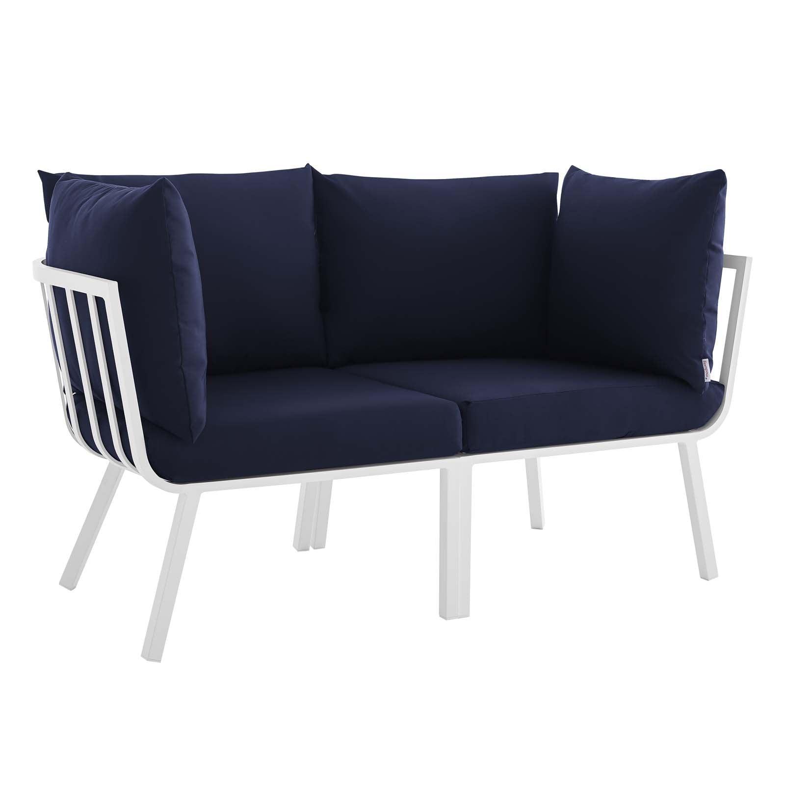 Modway Riverside 2 Piece Outdoor Patio Aluminum Sectional Sofa Set FredCo