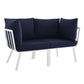 Modway Riverside 2 Piece Outdoor Patio Aluminum Sectional Sofa Set FredCo