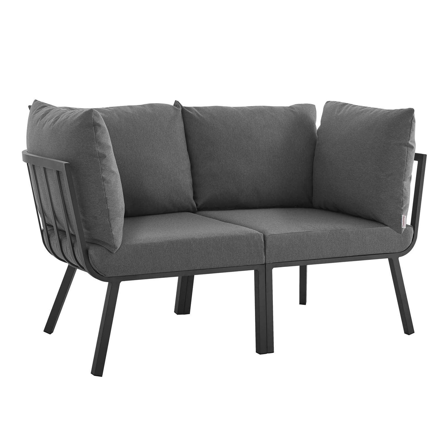 Modway Riverside 2 Piece Outdoor Patio Aluminum Sectional Sofa Set FredCo