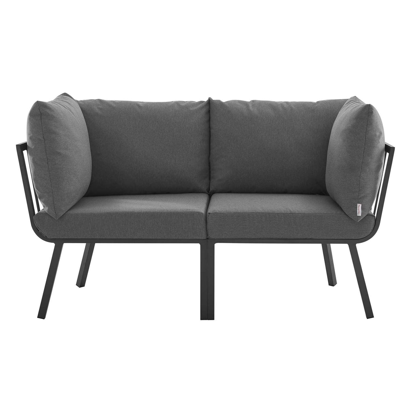 Modway Riverside 2 Piece Outdoor Patio Aluminum Sectional Sofa Set FredCo