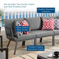 Modway Riverside 3 Piece Outdoor Patio Aluminum Sectional Sofa Set FredCo