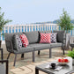 Modway Riverside 3 Piece Outdoor Patio Aluminum Sectional Sofa Set FredCo