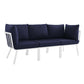 Modway Riverside 3 Piece Outdoor Patio Aluminum Sectional Sofa Set FredCo