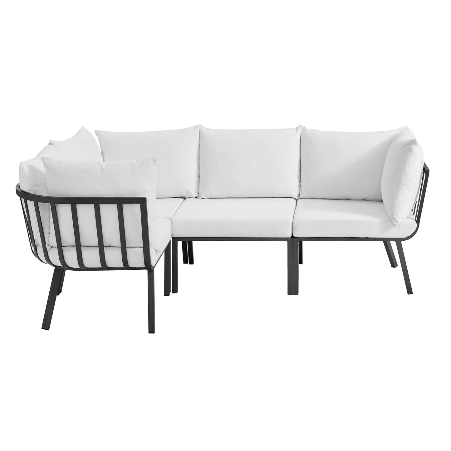 Modway Riverside 4 Piece Outdoor Patio Aluminum Sectional FredCo