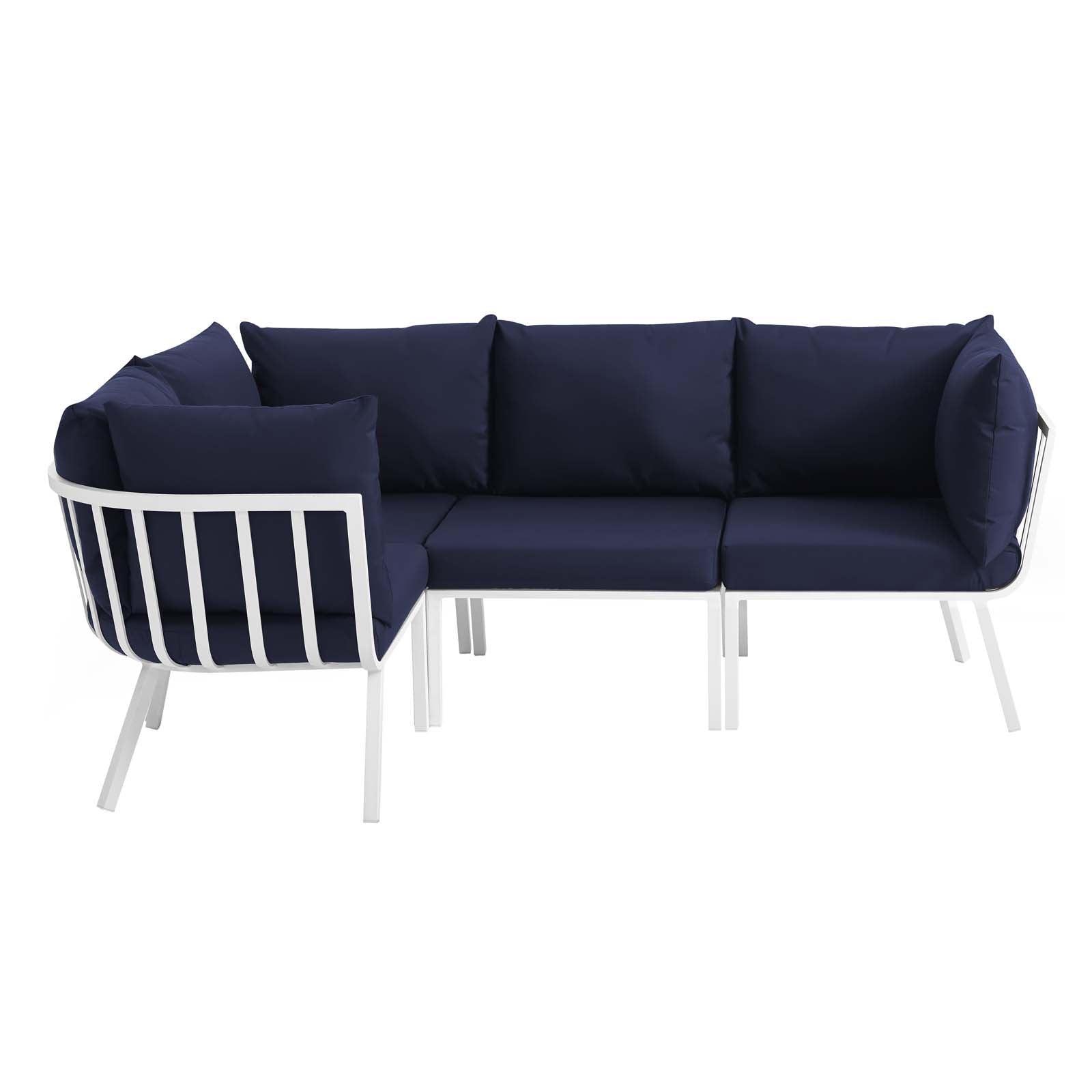 Modway Riverside 4 Piece Outdoor Patio Aluminum Sectional FredCo