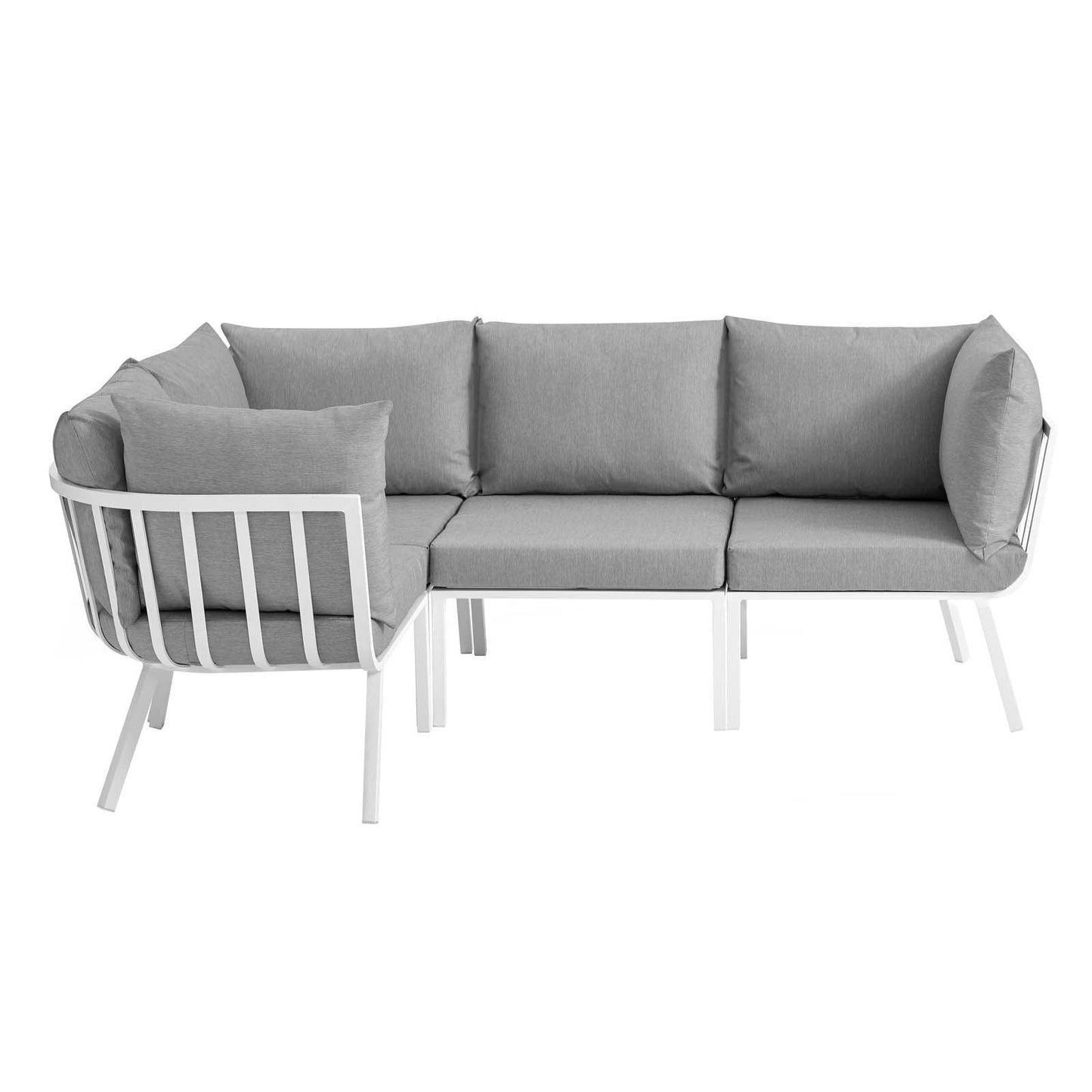 Modway Riverside 4 Piece Outdoor Patio Aluminum Sectional FredCo