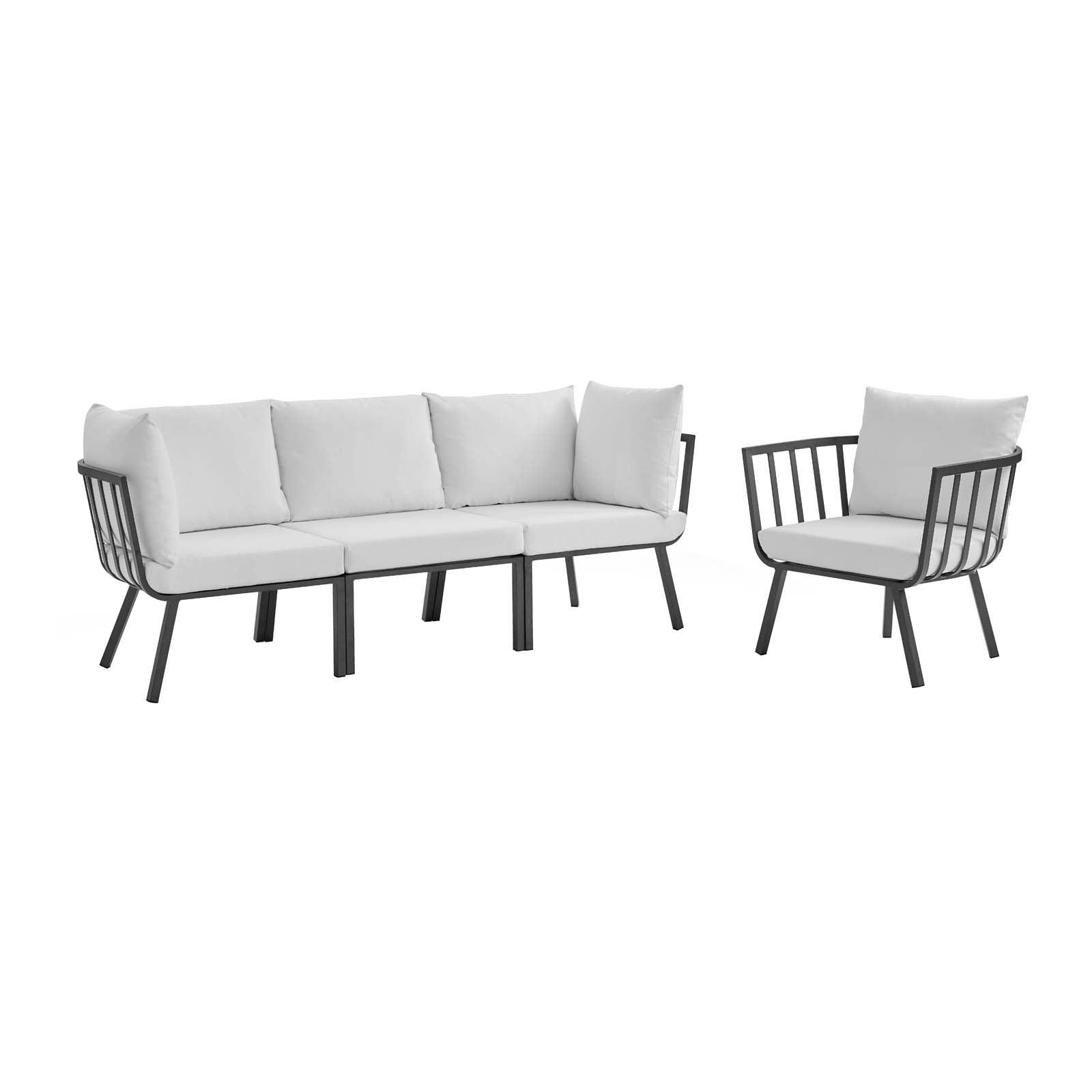 Modway Riverside 4 Piece Outdoor Patio Aluminum Set, EEI-3784 FredCo