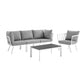 Modway Riverside 5 Piece Outdoor Patio Aluminum Set FredCo
