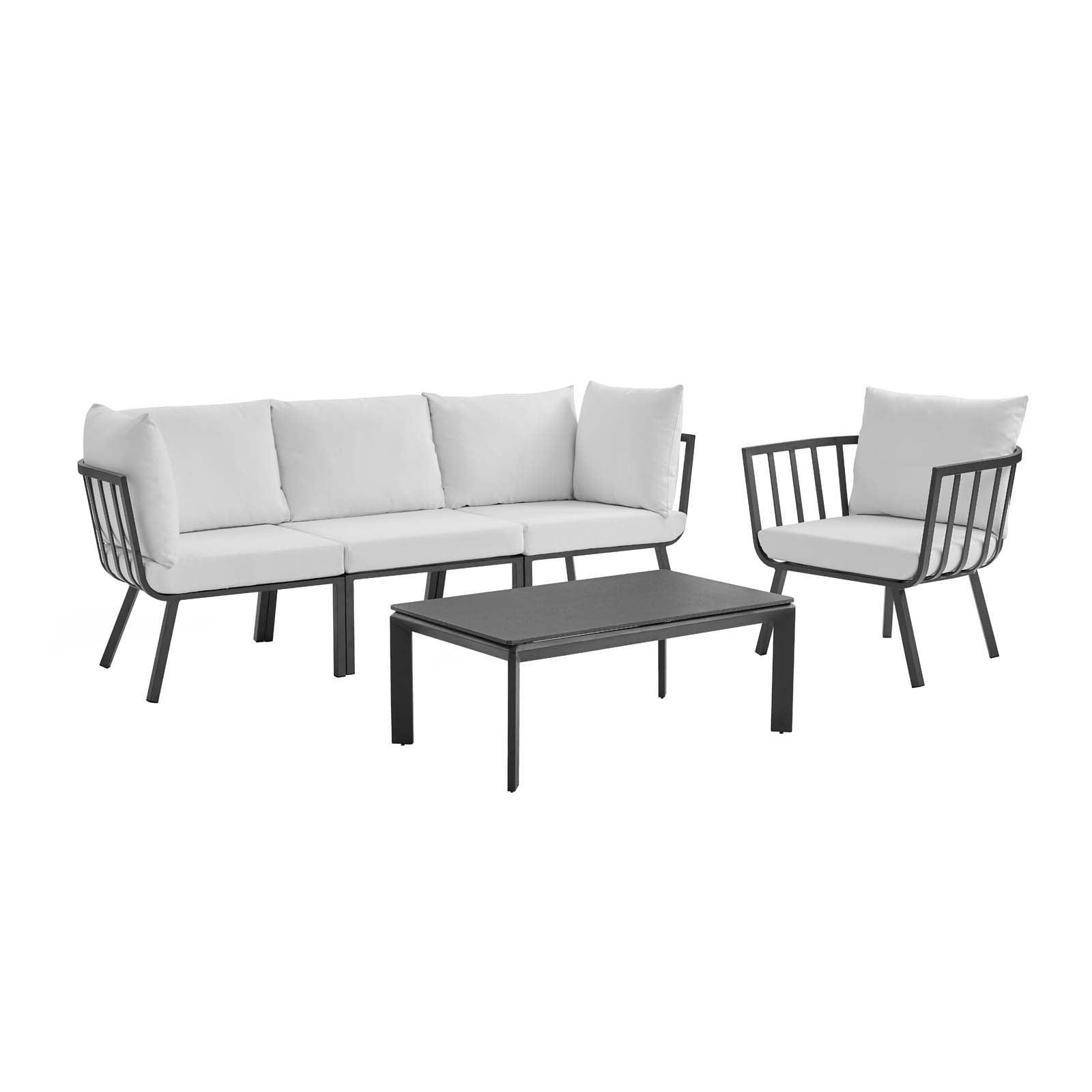 Modway Riverside 5 Piece Outdoor Patio Aluminum Set FredCo