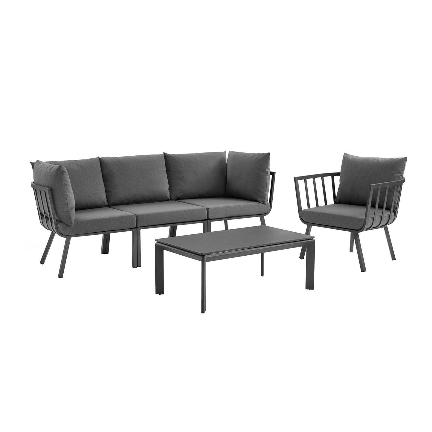 Modway Riverside 5 Piece Outdoor Patio Aluminum Set FredCo