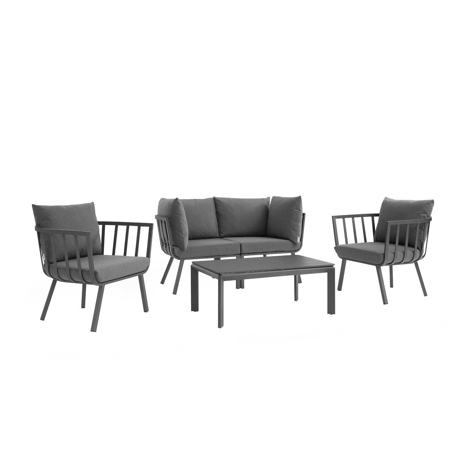 Modway Riverside 5 Piece Outdoor Patio Aluminum Set, EEI-3786 FredCo