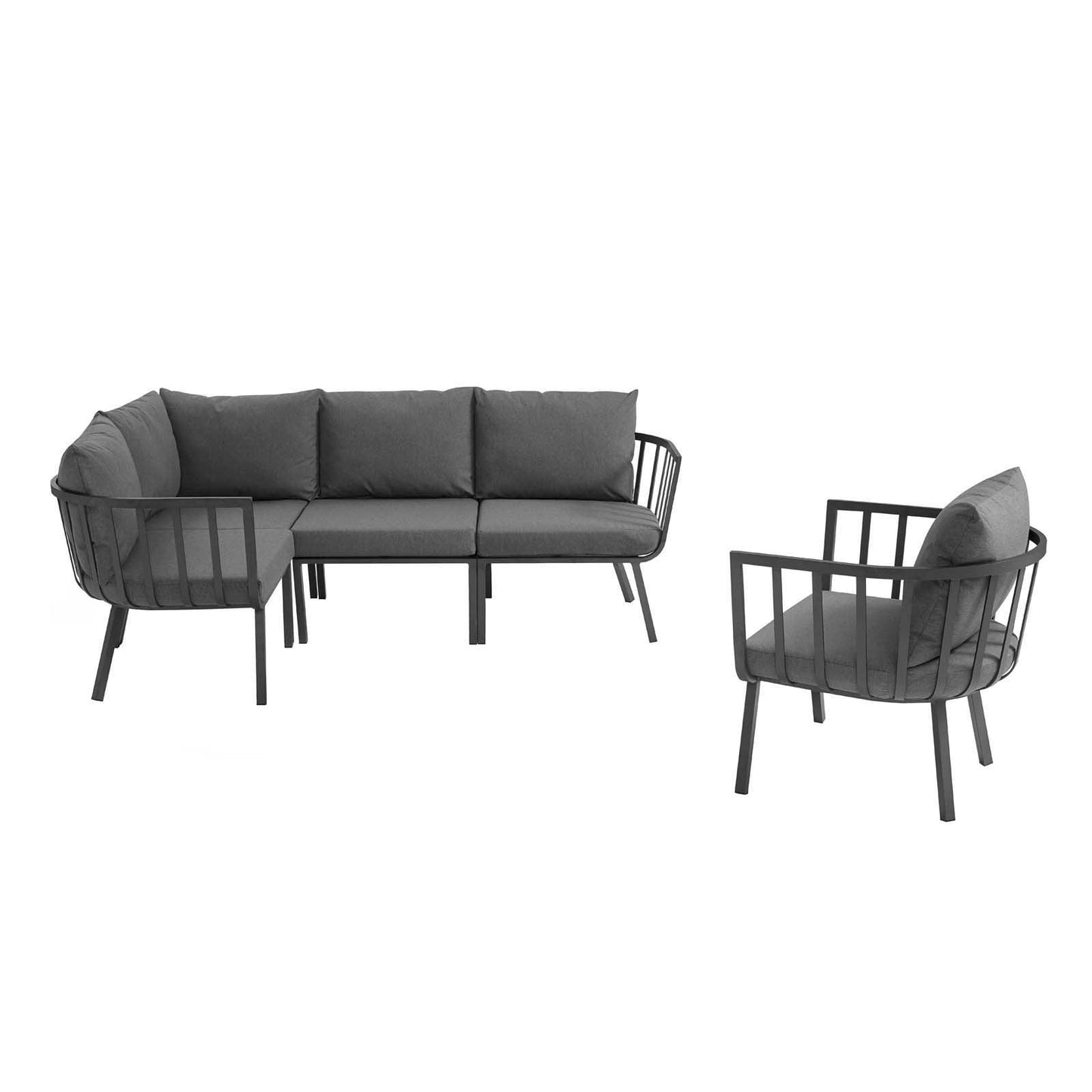 Modway Riverside 5 Piece Outdoor Patio Aluminum Set, EEI-3792 FredCo