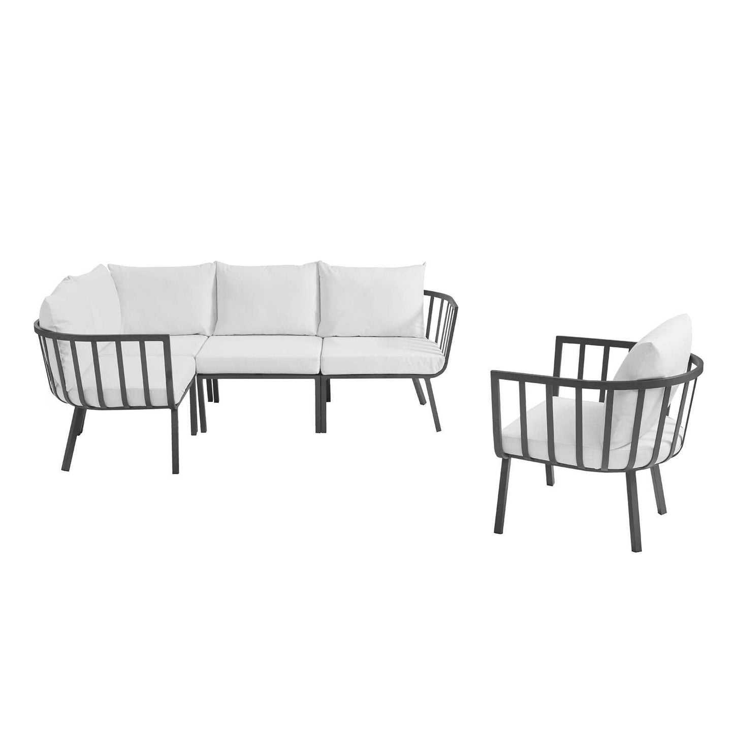 Modway Riverside 5 Piece Outdoor Patio Aluminum Set, EEI-3792 FredCo