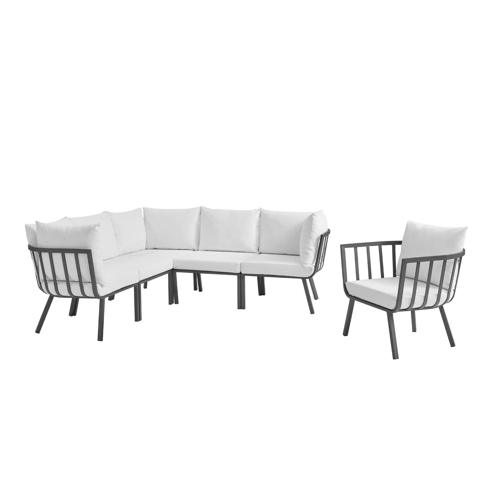 Modway Riverside 6 Piece Outdoor Patio Aluminum Set, EEI-3791 FredCo