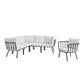 Modway Riverside 6 Piece Outdoor Patio Aluminum Set, EEI-3791 FredCo