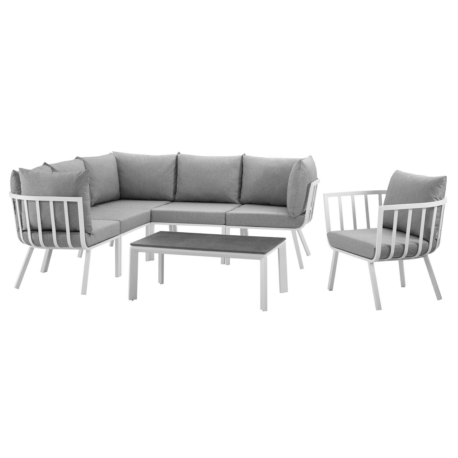 Modway Riverside 7 Piece Outdoor Patio Aluminum Set FredCo