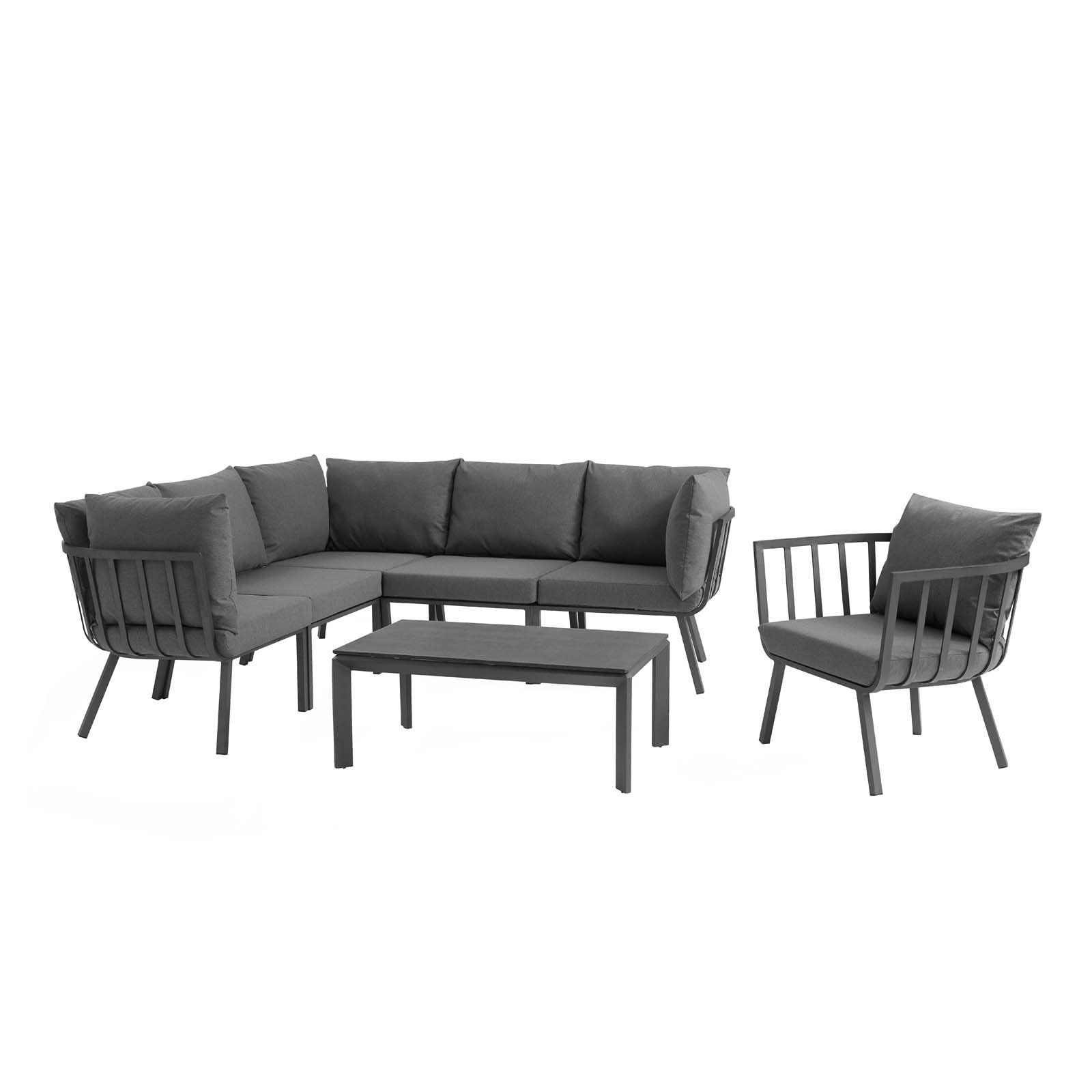 Modway Riverside 7 Piece Outdoor Patio Aluminum Set FredCo