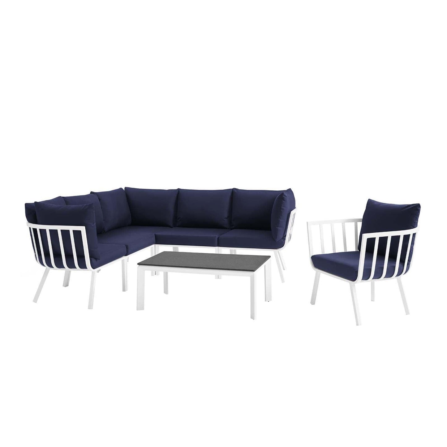 Modway Riverside 7 Piece Outdoor Patio Aluminum Set FredCo
