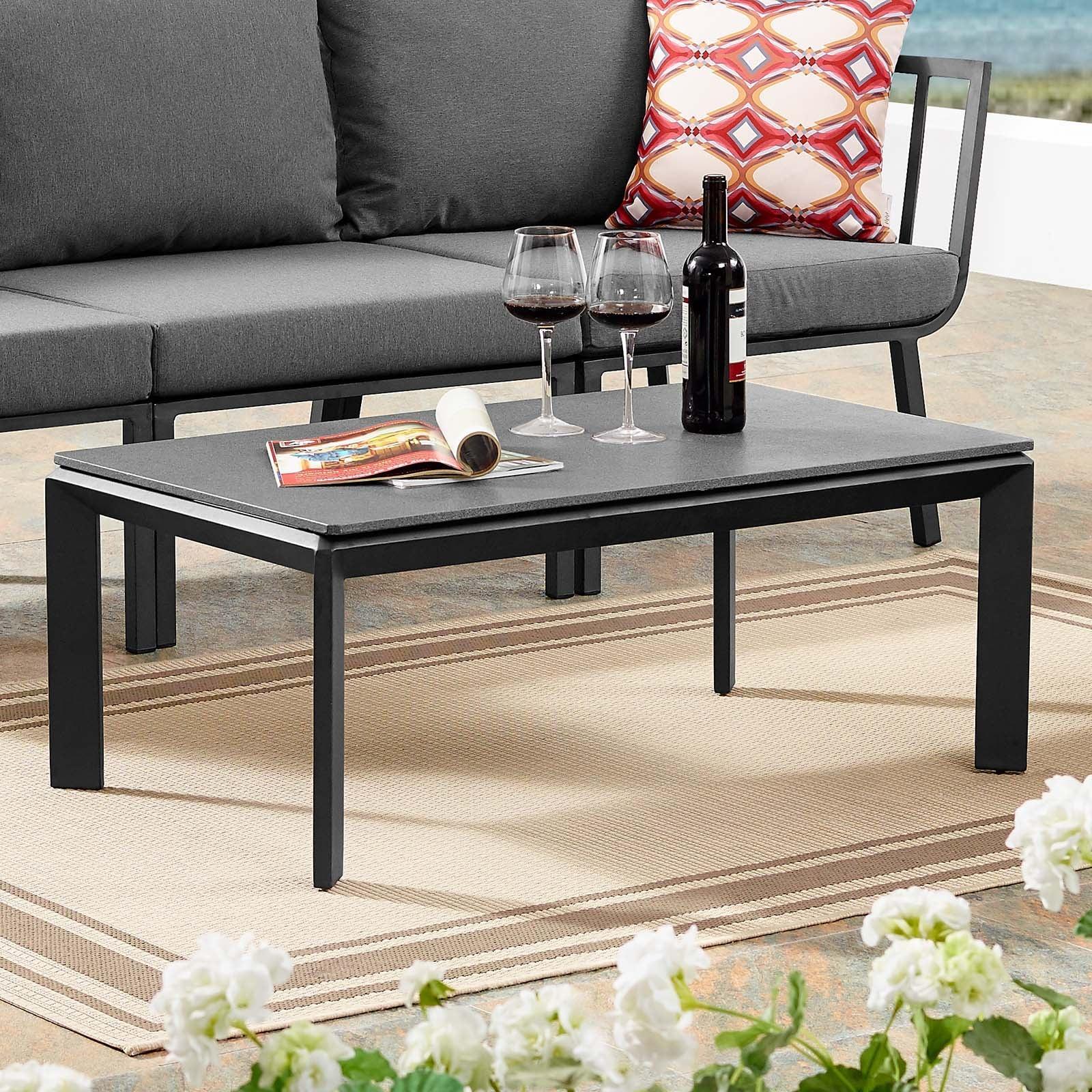 Modway Riverside Aluminum Outdoor Patio Coffee Table FredCo