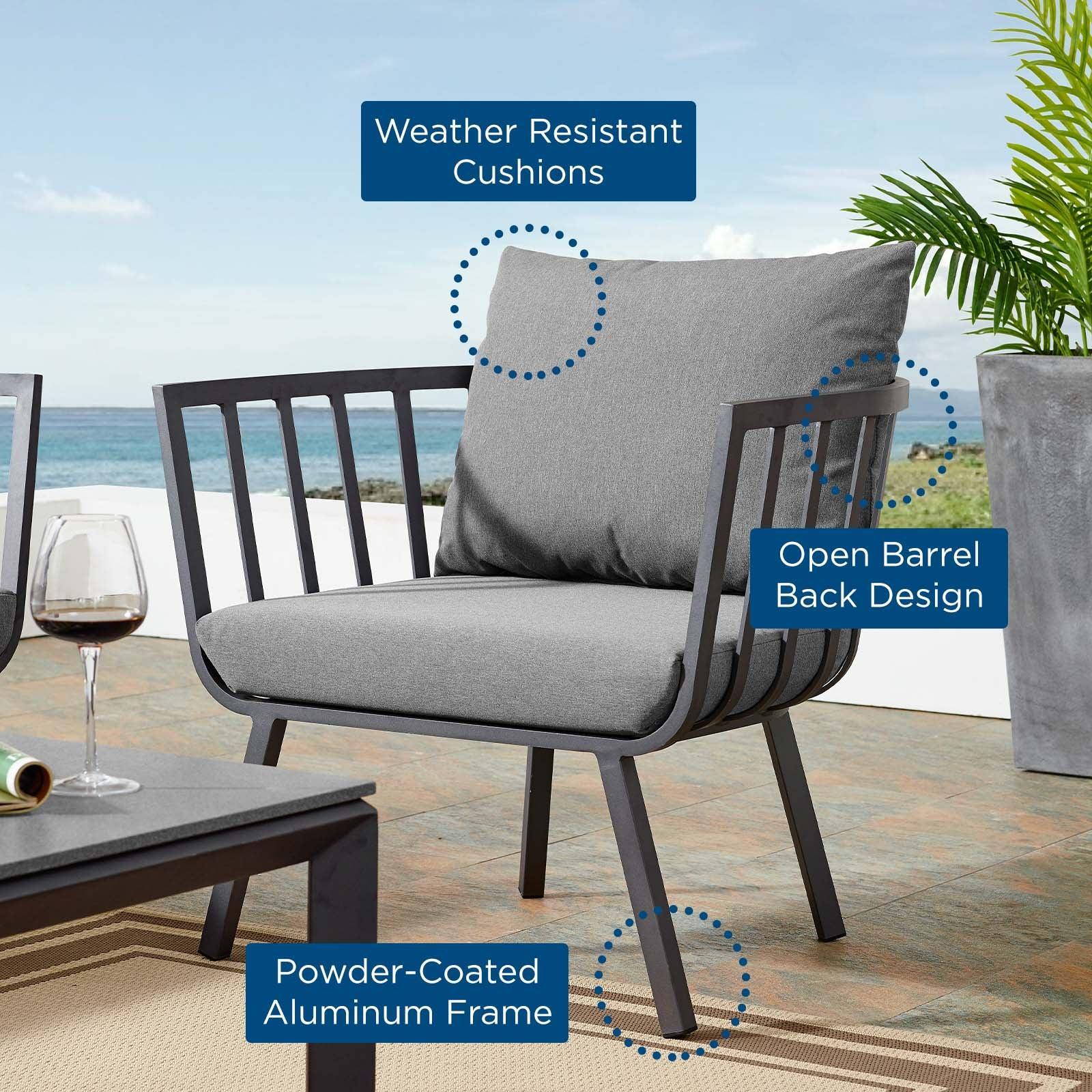 Modway Riverside Outdoor Patio Aluminum Armchair FredCo