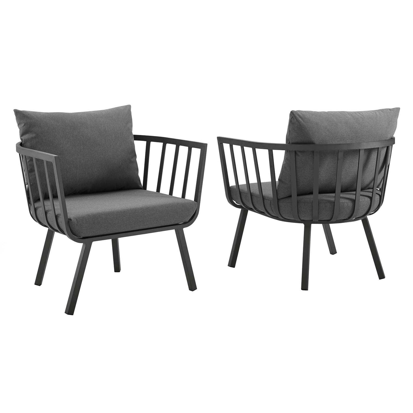 Modway Riverside Outdoor Patio Aluminum Armchair Set of 2 FredCo