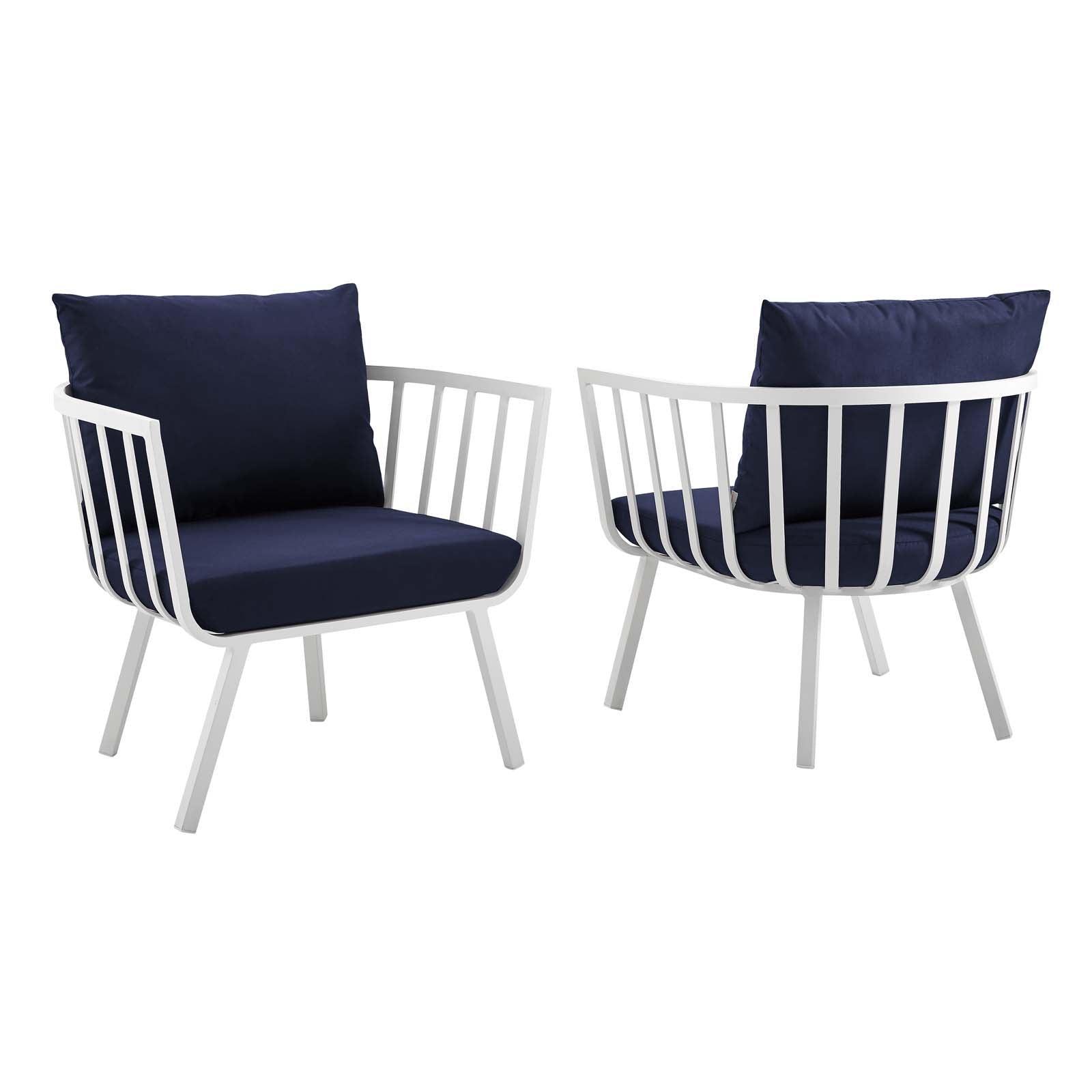 Modway Riverside Outdoor Patio Aluminum Armchair Set of 2 FredCo