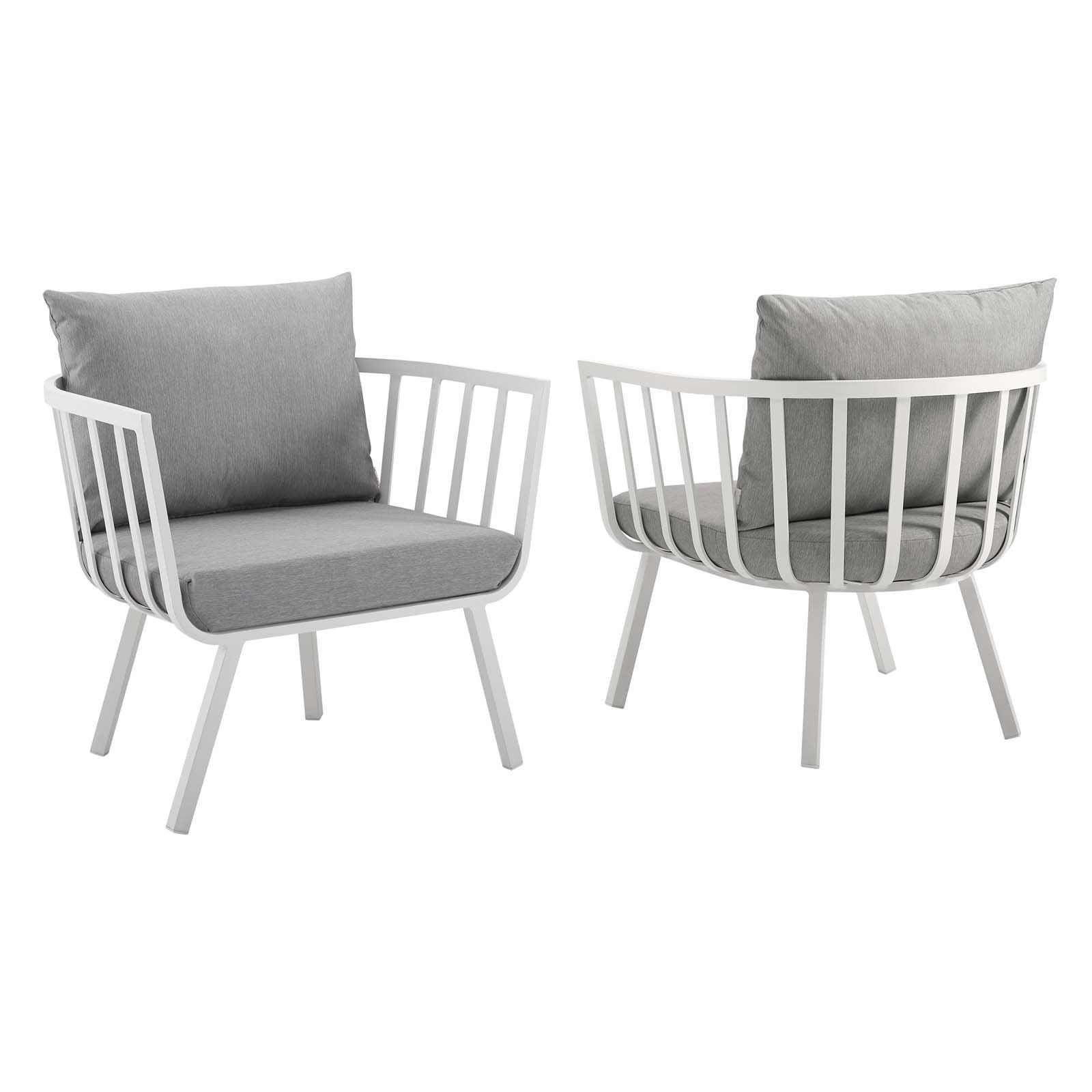 Modway Riverside Outdoor Patio Aluminum Armchair Set of 2 FredCo